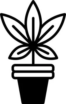 Leafy plant with a stem and a leafy top Stock Illustration