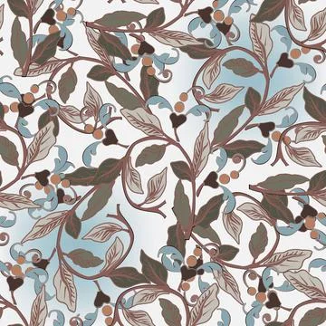 Leafy seamless pattern. Elegance vector Baroque style background. Repeat flor Illustrazione stock