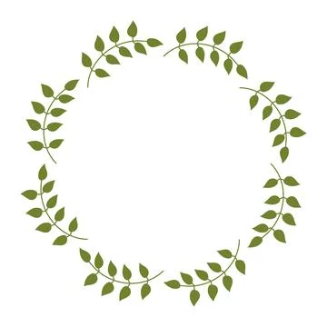 Leafy Spring Frame for congratulations quotes with copy space. Green Wreath.. Stock Illustration