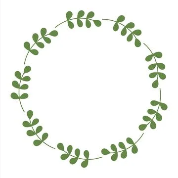 Leafy Spring Frame for congratulations quotes with copy space. Green Wreath.. Stock Illustration