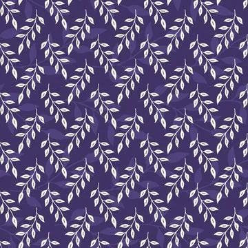 Leafy tree branches geometric seamless vector repeat pattern, great for Stock Illustration