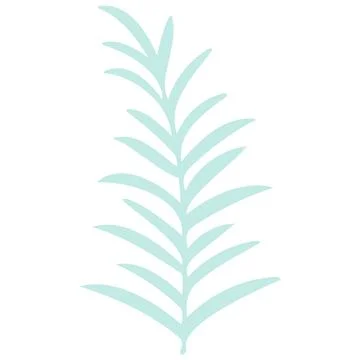 Leafy twig drawn isolated botanical element. Illustrazione stock