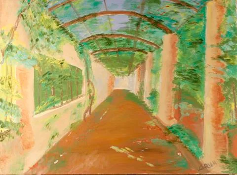 Leafy Walkway Stock Illustration