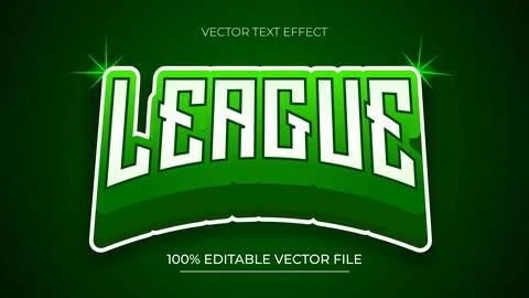 League Editable text effect Gamer style can be use to make Title green gradie Illustrazione stock