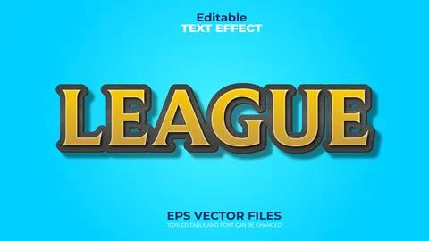 League Effect EPS Editable Text Effect and font can be changed Stock Illustration