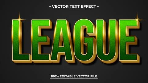 League text effect green and gold style editable text effect Stock Illustration