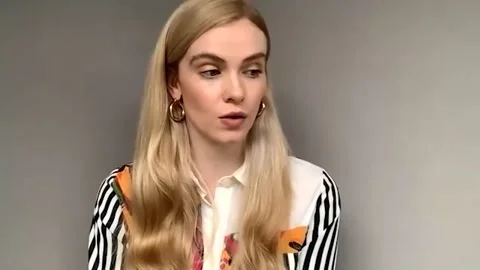 Leah McNamara is interviewed by Scott Davis for the BBC's 'Danny Boy' - 2021 Video stock 157433599