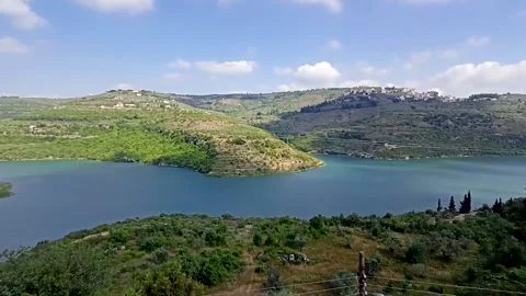 Leak between mountains Stock Footage 194376616