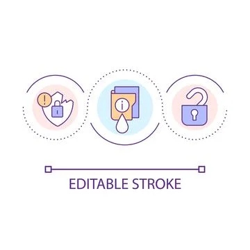 Leak company information loop concept icon 库存插图