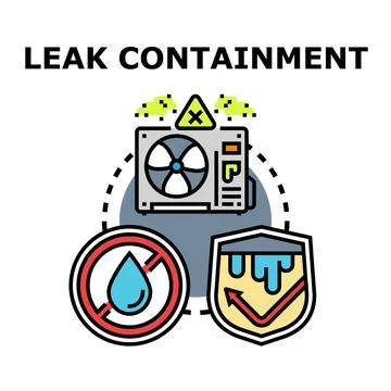 Leak containment system preventing spill and pollution Stock Illustration