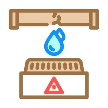 Leak detection system color icon vector illustration Illustrazione stock