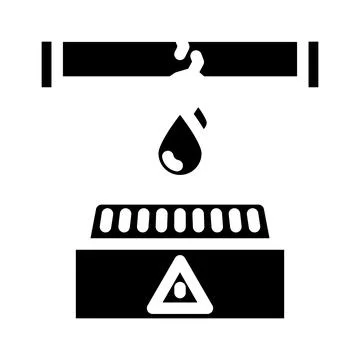 Leak detection system glyph icon vector illustration Illustrazione stock