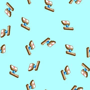 Leak detection system isometric icon seamless pattern Stock Illustration