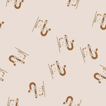 Leak detection water saving glyph vector seamless pattern Stock Illustration