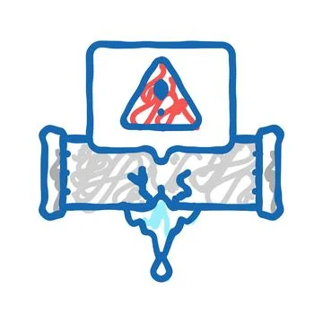 Leak detection water saving icon doodle illustration Stock Illustration