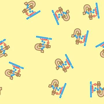 Leak detection water saving vector seamless pattern Illustrazione stock