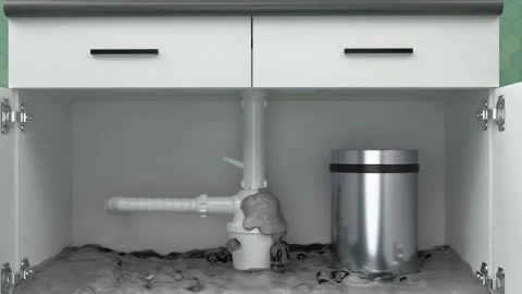 Leak in kitchen sink 動画素材 253172316