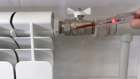 Leakage of current to radiators. Stock Footage 149653637