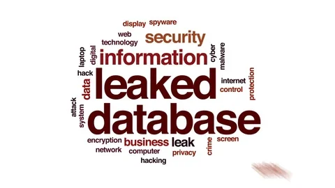 Leaked database animated word cloud, text design animation. Stock Footage 80727806