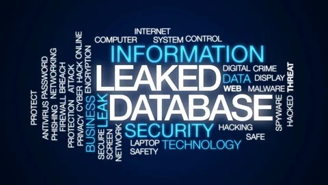 Leaked database animated word cloud, tex... | Stock Video | Pond5