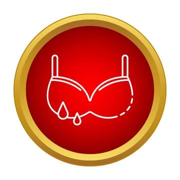 Leaking bra with milk drops showing lactation icon Stock Illustration
