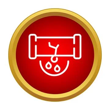 Leaking broken pipe dripping water plumbing icon Stock Illustration