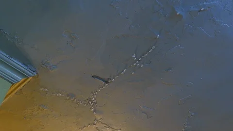 Leaking ceiling with water damage Stock Footage 112891641
