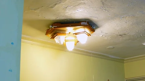 Leaking ceiling with water damage Stock Footage 112893056