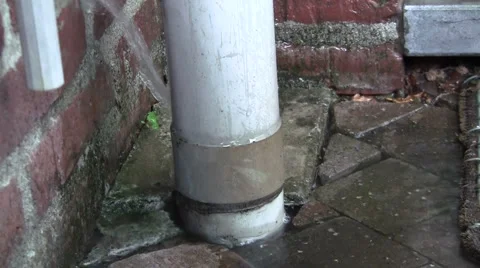 Leaking drainpipe Stock Footage 6531402