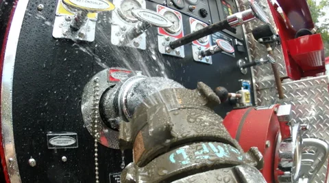 Leaking fire hose Stock Footage 68960863