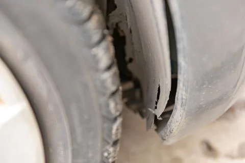 Leaking old wheel arch Stock Photos