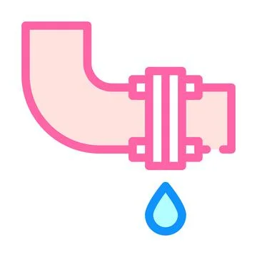 Leaking pipe color icon vector flat illustration Illustrazione stock