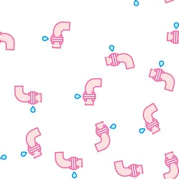 Leaking pipe color icon vector flat illustration Illustrazione stock