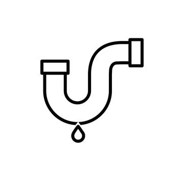 Leaking pipe icon representing plumbing issues and the importance of water Stock Illustration