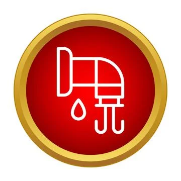 Leaking pipe line icon in red circle Stock Illustration
