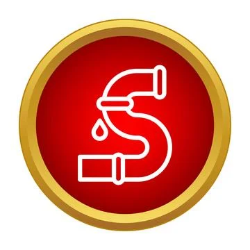 Leaking pipe s trap showing plumbing issue icon Stock Illustration