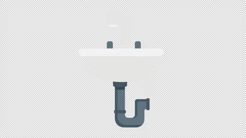 Leaking Sink Icon Video stock 205063601
