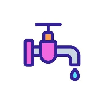 Leaking the tap icon vector. Isolated contour symbol illustration 스톡 일러스트