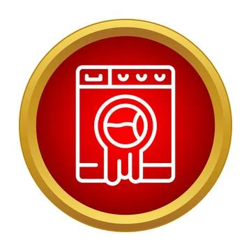 Leaking washing machine vector icon representing appliance damage Stock Illustration