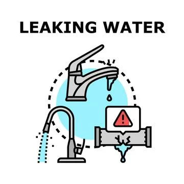 Leaking water icon concept vector illustrations Stock Illustration