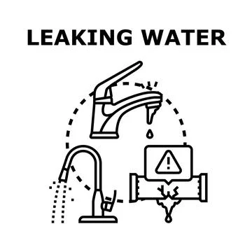 Leaking water icon concept vector illustrations Stock Illustration