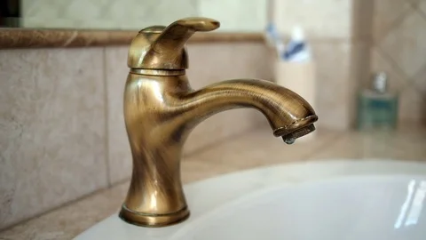 Leaking water tap closeup Stock Footage 73837721