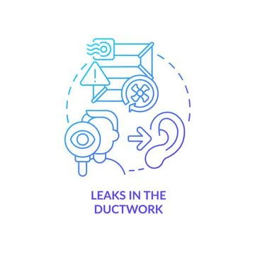 Leaks in ductwork blue gradient concept icon Illustrazione stock