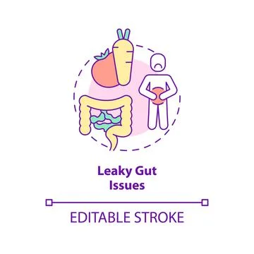 Leaky gut issues concept icon Stock-Illustration