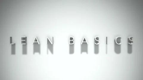 Lean basics 3D title animation with shadows on a white background Stock Footage 297011754