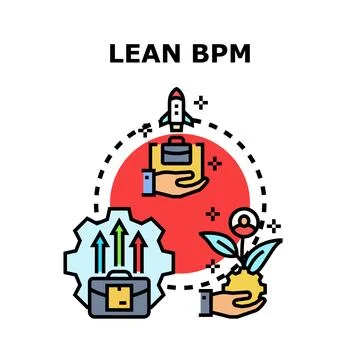 Lean business process management improving innovation and growth Ilustração Stock