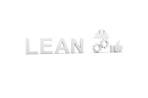 LEAN concept white background 3d render illustration Stock Illustration