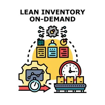 Lean inventory on demand managing efficiency system process Stock Illustration