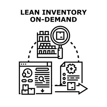 Lean inventory on demand process management concept Stock Illustration