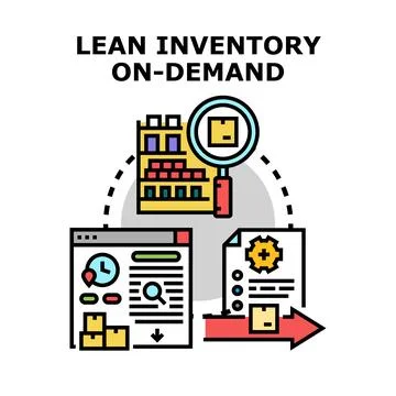 Lean inventory on demand process management concept Ilustração Stock